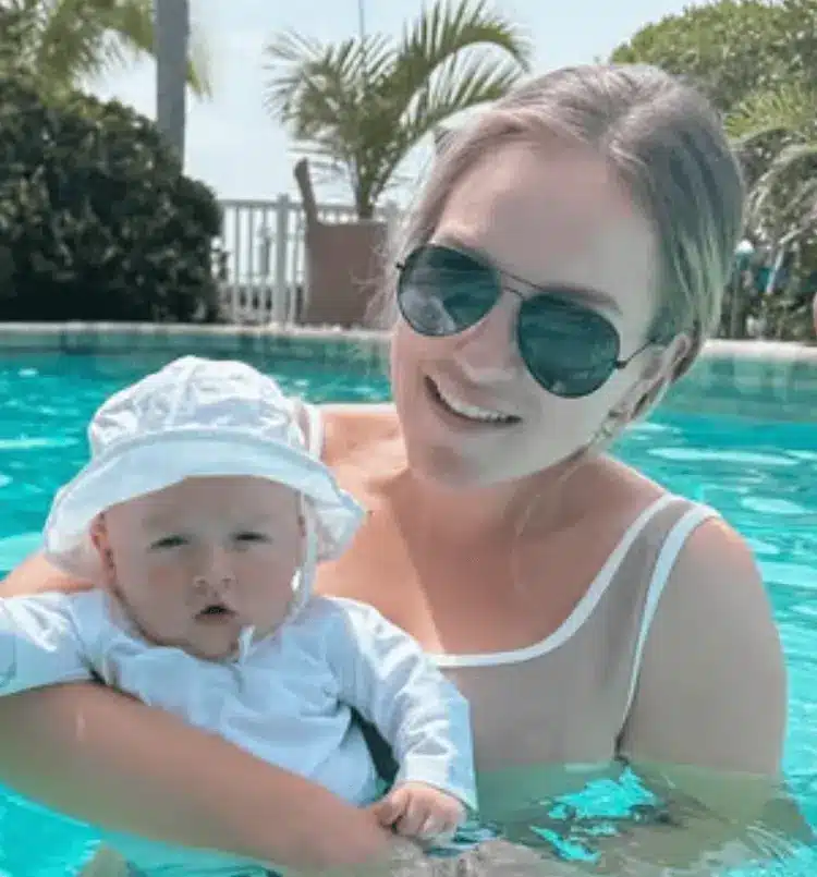 Young swimmer practicing underwater skills